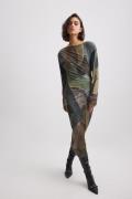 NA-KD ART Drapert kjole med lange ermer - Multicolor