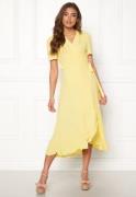 John Zack Short Sleeve Wrap Dress Lemon XXS (UK6)