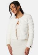 Chiara Forthi Short Party Faux Fur Jacket Offwhite 46