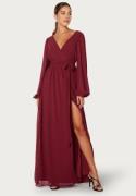 Goddiva Long Sleeve Chiffon Dress Berry XXS (UK6)