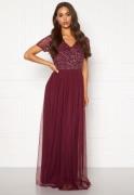 AngelEye Short Sleeve Sequin Dress Burgundy S (UK10)