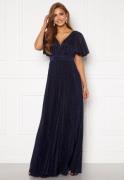 Goddiva Flutter Glitter Dress Navy S (UK10)