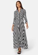 YAS Yassavanna Long Shirt Dress Black Stripe:W WHITE S