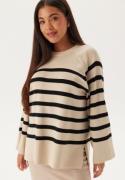 Object Collectors Item Objester LS Knit Top Sandshell Stripes:Black XS