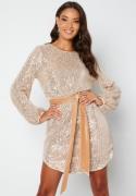 BUBBLEROOM Sanja sparkling dress Champagne / Silver 34