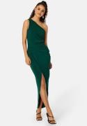 John Zack One Shoulder Rouch Dress Green XS (UK8)