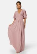 Bubbleroom Occasion Butterfly Sleeve Chiffon Gown Dusty pink 42