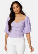 BUBBLEROOM Nandita wrap top Lilac / Checked XS