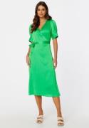 VILA Naria S/S Wrap Midi Dress Green Bee 34