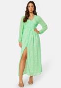 ONLY Amanda L/S Long Dress Summer Green AOP:Tan XS