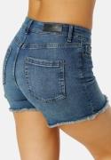 ONLY Blush Raw Denim Shorts Dark Blue Denim L