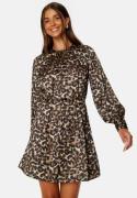 BUBBLEROOM Catalina Satin Dress Leopard 44