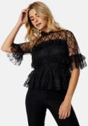 BUBBLEROOM Frill Lace Blouse Black 40