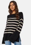 BUBBLEROOM Oversized Striped Knitted Sweater Black/Striped XS