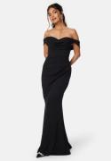 Goddiva Off Shoulder Maxi Dress Black XS (UK8)