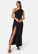 John Zack One Shoulder Bow Maxi Dress Black XXL (UK18)