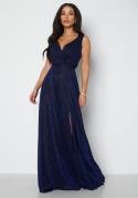 Goddiva Glitter Wrap Maxi Dress Navy XL (UK16)