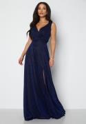 Goddiva Glitter Wrap Maxi Dress Navy XXL (UK18)