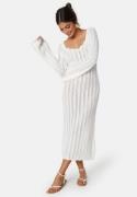 BUBBLEROOM Boat Neck Structure Knitted Dress Offwhite L