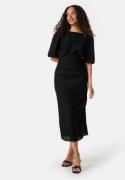 Bubbleroom Occasion Balloon Sleeve Bow Midi Dress Black 36