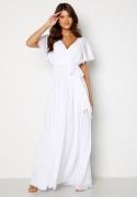 Goddiva Flutter Sleeve Chiffon Maxi Dress  XS (UK8)