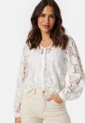 VERO MODA Vmgabena L/S lace shirt Cloud Dancer XS