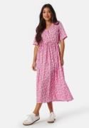 Pieces Pctala String Tie Midi Dress Hot Pink M