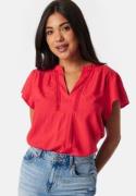 VILA Vinensa V-Neck S/S top Red 38