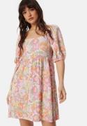 BUBBLEROOM Puff Sleeve Short Dress Floral XS