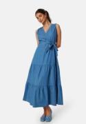 BUBBLEROOM Denim Flounce Dress Light blue 42