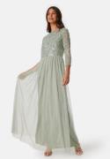 AngelEye Sequin Bodice Maxi Dress Sage Green M (UK12)