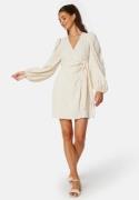 BUBBLEROOM Axelle Wrap Dress Cream XS