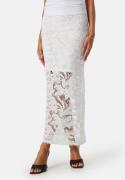 BUBBLEROOM Midi Lace Skirt White 36