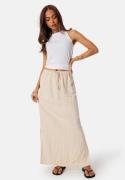 BUBBLEROOM Linen Blend Maxi Skirt Light beige M