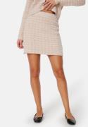 BUBBLEROOM Short Knitted Skirt Light beige/White S