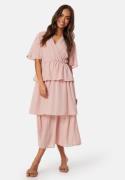 Happy Holly Butterfly Sleeve Flounce Dress Dusty pink 32/34