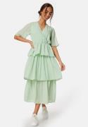 Happy Holly Butterfly Sleeve Flounce Dress Dusty green 48/50