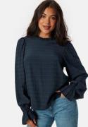 BUBBLEROOM Viscose Frill Blouse Navy 36