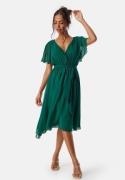 Goddiva Flutter Chiffon Midi Dress Green XXS (UK6)