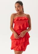 Bubbleroom Occasion One shoulder Short Frill Dress Red XS