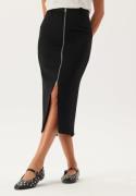 BUBBLEROOM Zip Midi Skirt Black XS