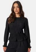 Happy Holly Long Sleeve Smock Top Black 40/42