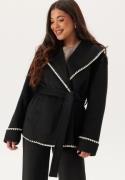 BUBBLEROOM Shawl Collar Wool Blend Jacket Black M