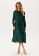 Bubbleroom Occasion Lace Long Sleeve Midi Dress Dark green 42