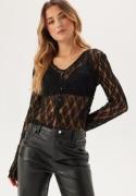 BUBBLEROOM Button Lace Cardigan Black S