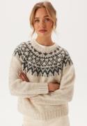 VILA Viejla O-neck L/S JACQUARD KNI Super Light Natural Me Pattern S