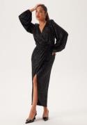 Bubbleroom Occasion Sequin Wrap Gown Black M