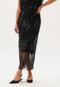 BUBBLEROOM Sequin Mesh Skirt Black M