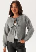 VERO MODA Vmbow Ls O-neck Tie Cardigan Medium Grey Melange L