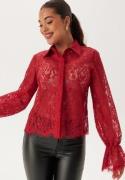 Happy Holly Buttoned Lace Shirt Dark red 44/46